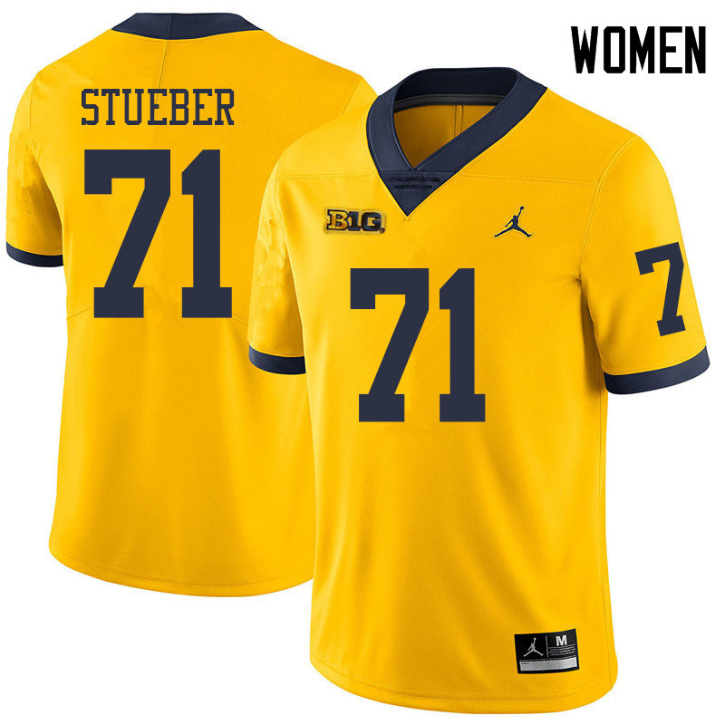 Jordan Brand Women #71 Andrew Stueber Michigan Wolverines College Football Jerseys Sale-Yellow